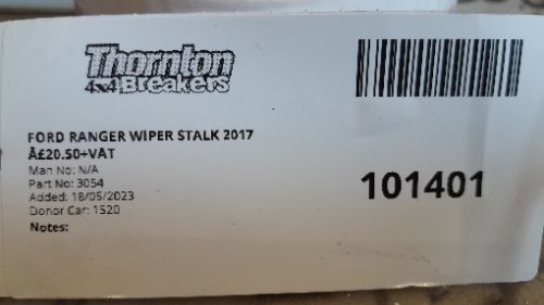 FORD RANGER WIPER STALK 2017 Â£20.50+VAT
