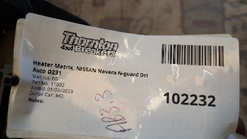 NISSAN NAVARA HEATER MATRIX ASSY 2.3 2015-2022