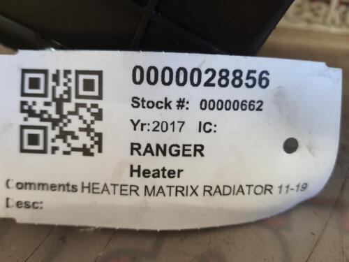 FORD RANGER HEATER MATRIX/RADIATOR/CORE 2011-2019