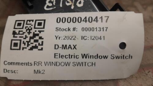 ISUZU D-MAX ELECTRIC WINDOW SWITCH RIGHT REAR DL20/DL40 2012-2023