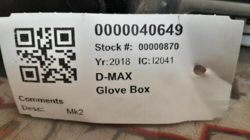 ISUZU D-MAX GLOVE BOX BLACK MK2 2012-2017
