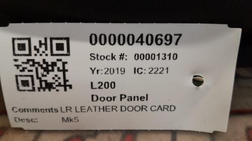 MITSUBISHI L200 DOOR PANEL LEFT REAR LEATHER MK5 2015-2023