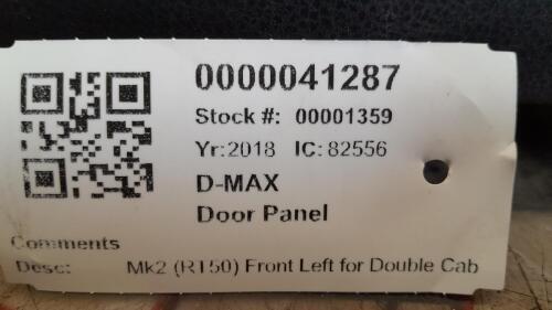 ISUZU DMAX DOOR PANEL FRONT LEFT FOR DOUBLE CAB RT50(CHROME TRIM)MK2 2011-2023